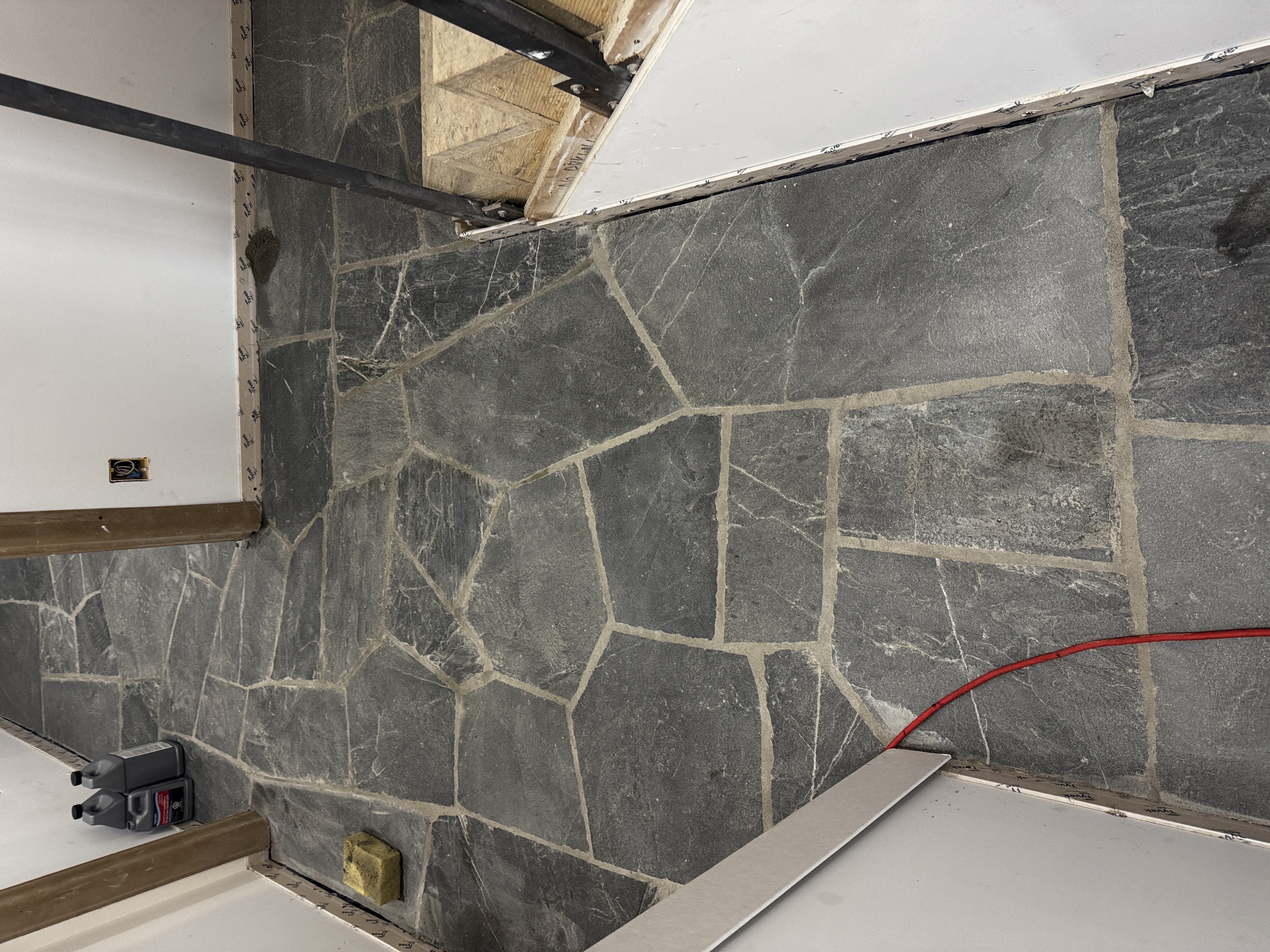 Natural slate flagstone flooring