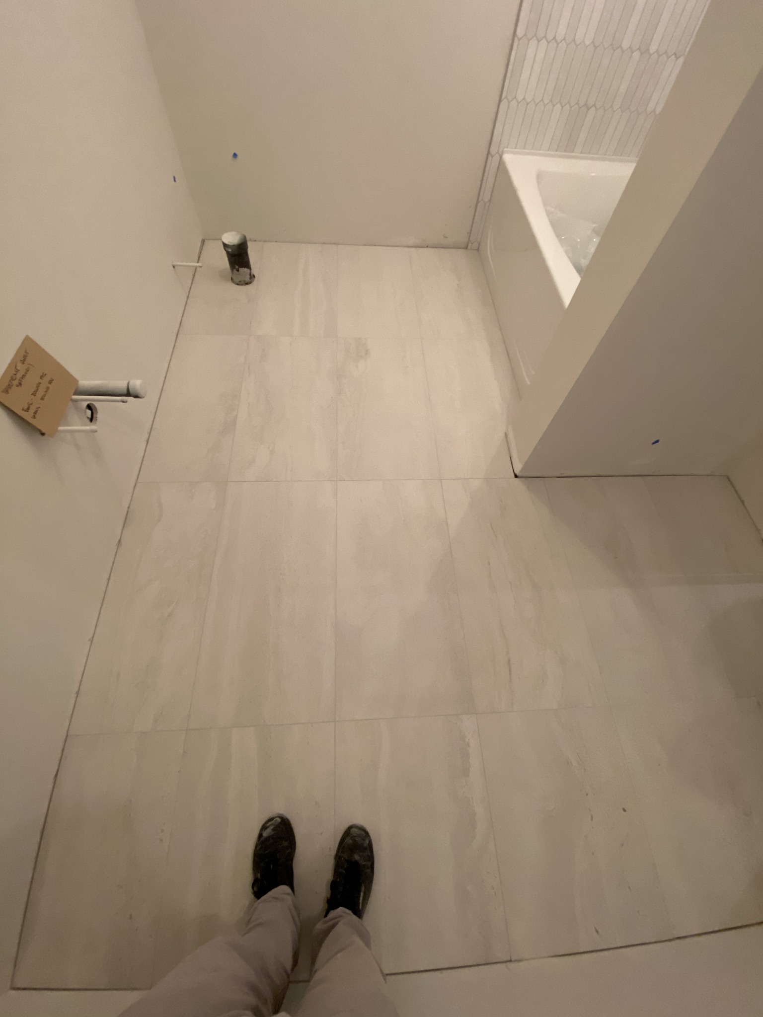 Large format floor tile heritage home