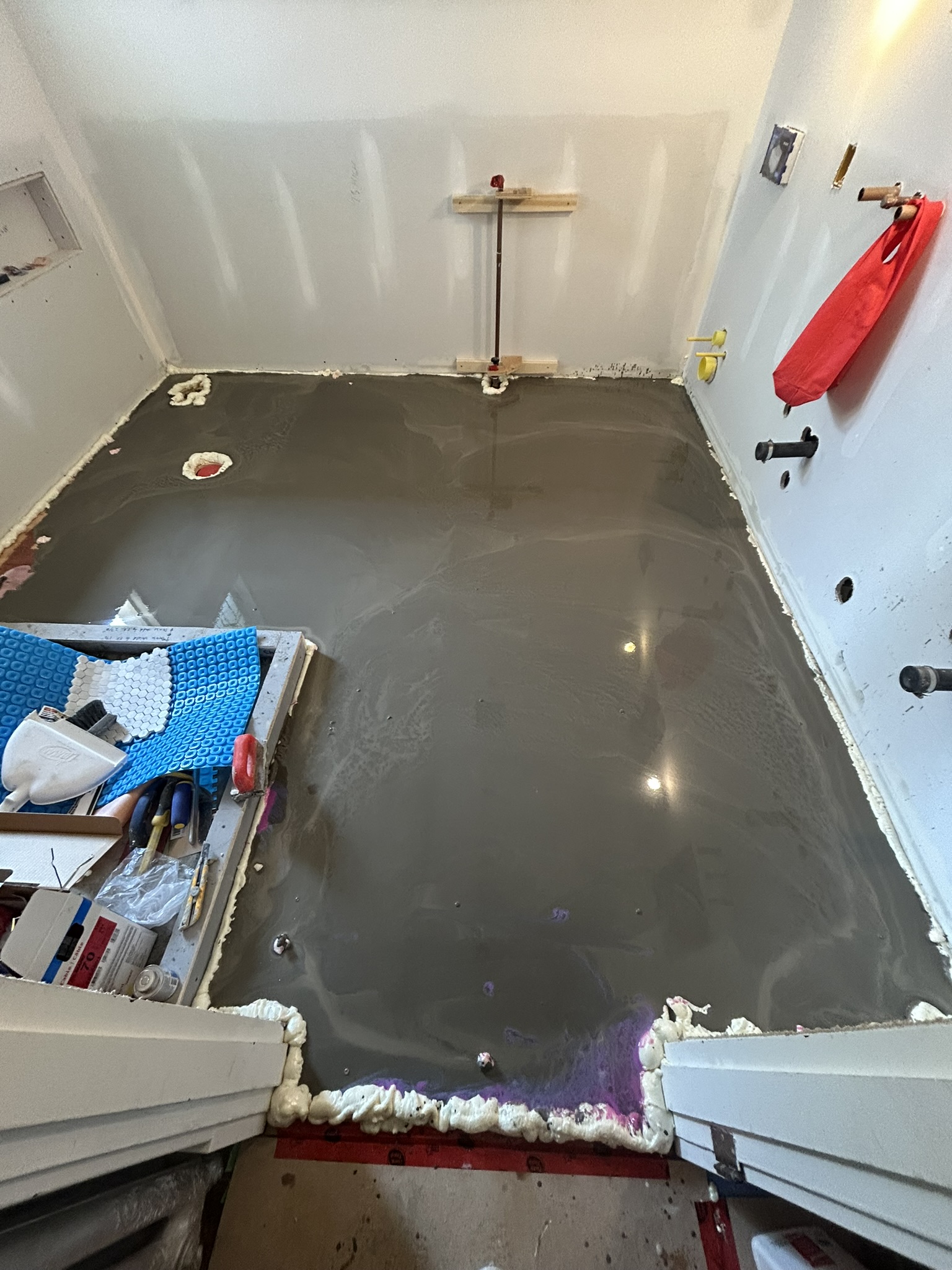 Schluter waterproofing floor prep
